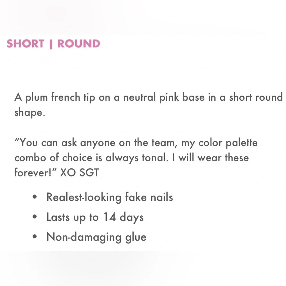 Olive and June The Instant Mani Press-On 42 Nails Plum French Tip Short Round
